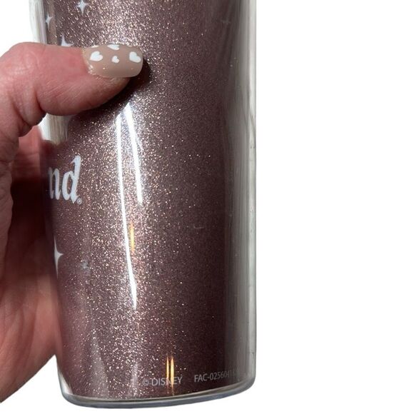 Disney Parks “I Live In Fantasyland” Castle Rose Gold Travel Tumbler. - Picture 6 of 10
